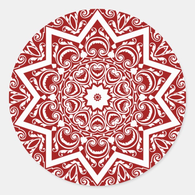 Abstraktes Mandala Design Runder Aufkleber (Vorderseite)
