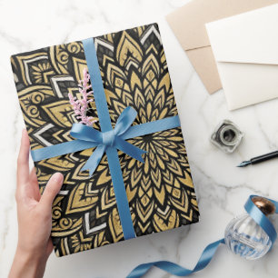 Abstraktes Mandala Gold Kreis Geschenkpapier