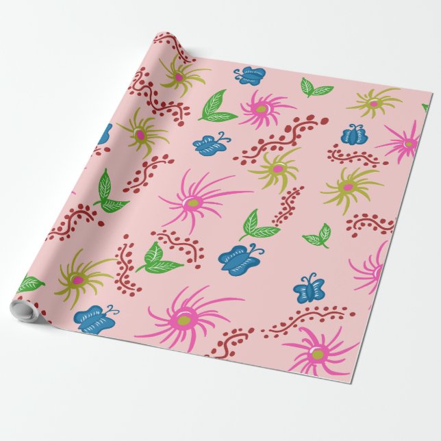 Abstraktes Mandala-Muster, rot Geschenkpapier (Ungerollt)