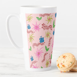 Abstraktes Mandala-Muster, rot Milchtasse