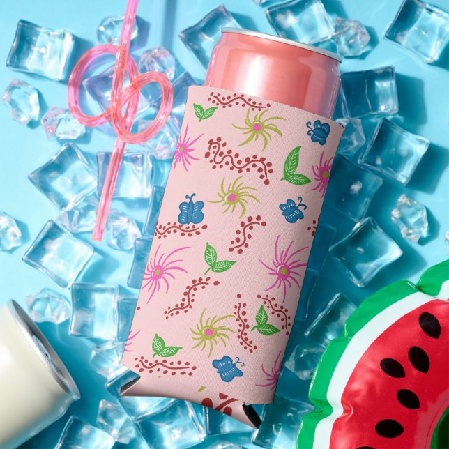 Abstraktes Mandala-Muster, rot Selters Dosenkühler (In Situ Sommer)