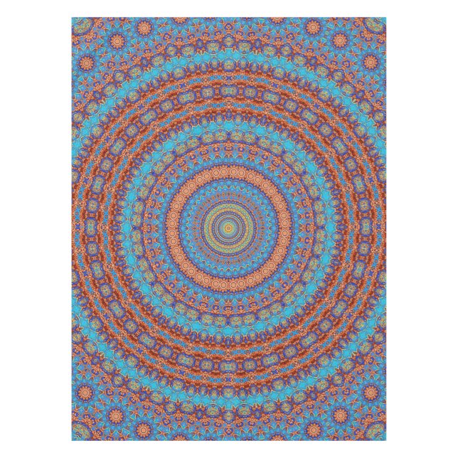 Abstraktes Mandala-Rundmuster Kaleidosco Tischdecke (Vorderseite)
