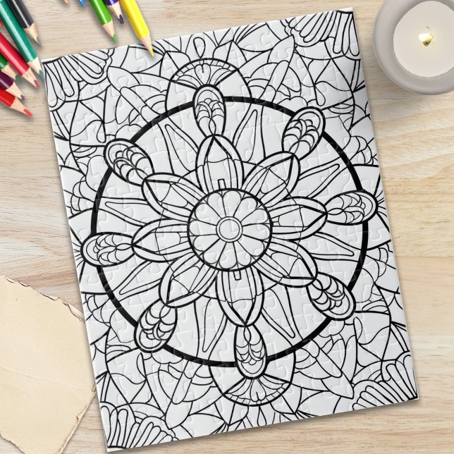 Abstraktes Mandala Spaß-Farbpuzzle Puzzle (Abstract Mandala Fun Coloring Puzzle)