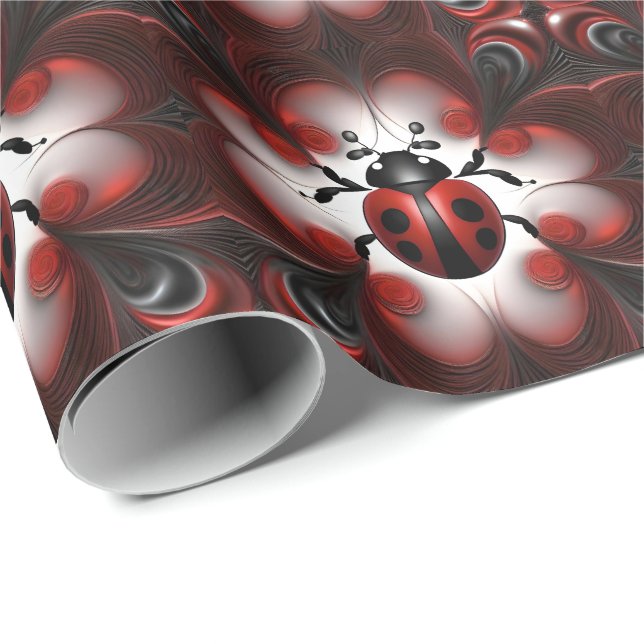 Abstraktes Marienkäfer-Kunst-Design, Geschenkpapier (Rolleneckpunkt)