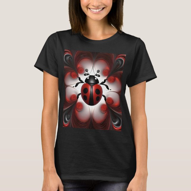 Abstraktes Marienkäfer-Kunst-Design, T-Shirt (Vorderseite)