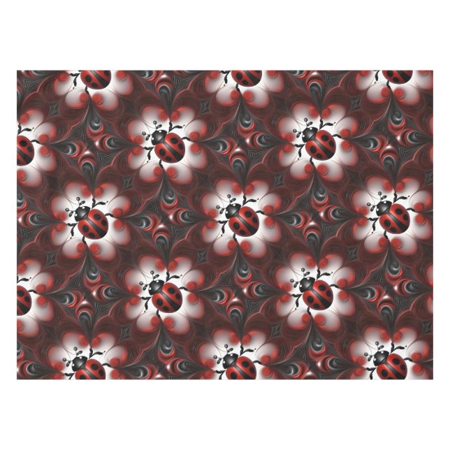Abstraktes Marienkäfer-Kunst-Design, Tischdecke (Vorderseite (Horizontal))