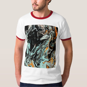 Abstraktes Marmor-Fluid-Kunst-Grafik-T-Shirt – Mod T-Shirt