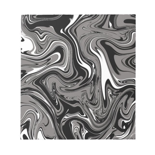 Abstraktes Marmorbild Schwarz Notizblock (Vorderseite)
