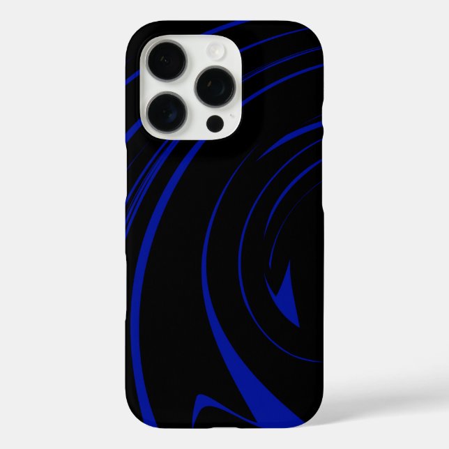 Abstraktes Marmordesign in Schwarz und Blau Case-Mate iPhone Hülle (Rückseite)