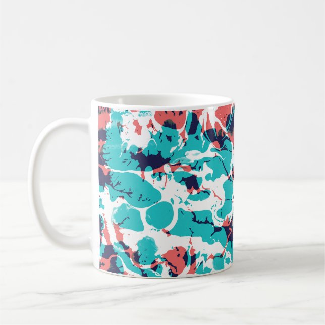 Abstraktes marmoriertes Papier - Hintergrund Kaffeetasse (Links)