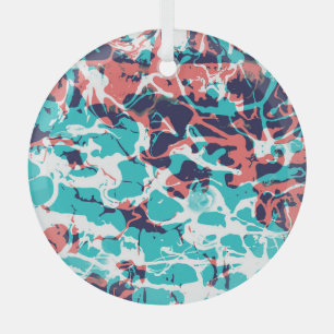 Abstraktes marmoriertes Papier - Hintergrund Ornament Aus Glas