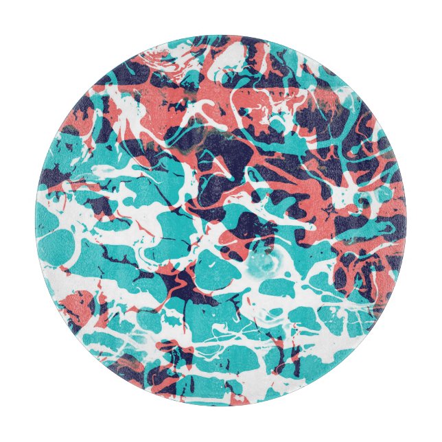 Abstraktes marmoriertes Papier - Hintergrund Schneidebrett (Vorderseite)