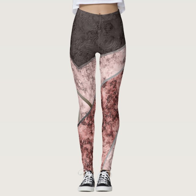 Abstraktes Marmormuster Leggings (Vorderseite)