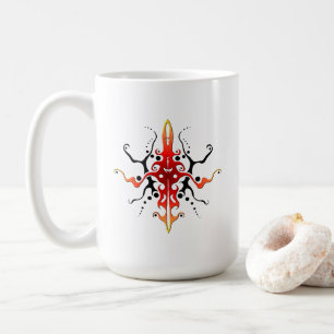 Abstraktes Masken-Stammes-Tattoo-Design - rot Kaffeetasse
