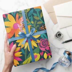 Abstraktes Matisse-Sonnenblumen-Monarch-Geschenkpa Geschenkpapier