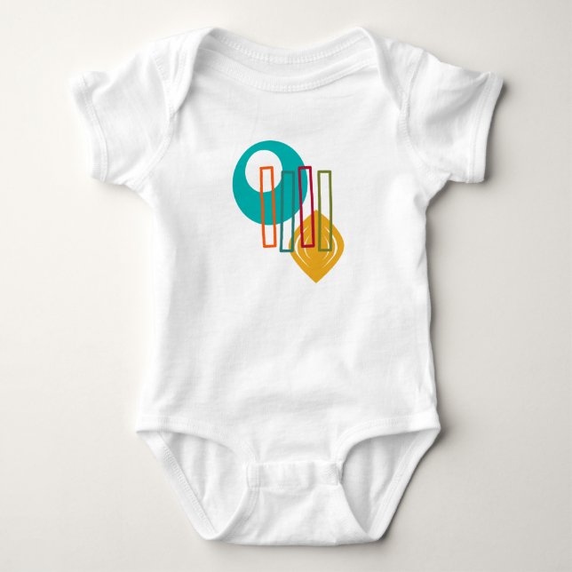 Abstraktes MCM-Design Baby Strampler (Vorderseite)