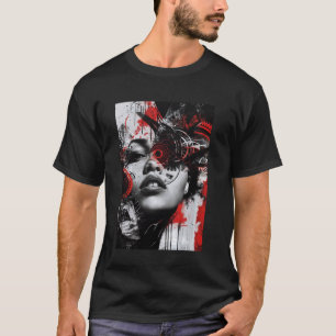 Abstraktes mechanisches Porträt Avantgarde Grunge T-Shirt