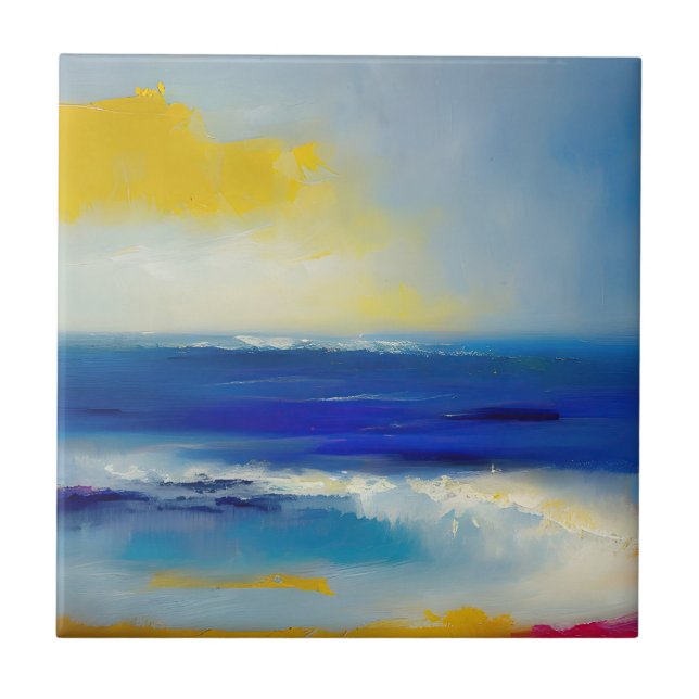 Abstraktes Meer 04 Fliese (Vorderseite)