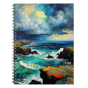 Abstraktes Meer und Sturm Notebook-Journal Notizblock