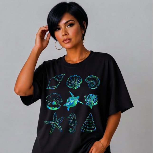 Abstraktes Meeresleben-Gitternetz-Design  T-Shirt (Von Creator hochgeladen)