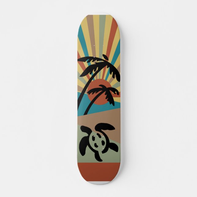 Abstraktes Meeresscape Skateboard (Vorne)