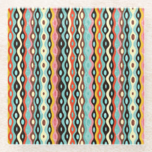 Abstraktes Mehrfarbenmuster Glasuntersetzer