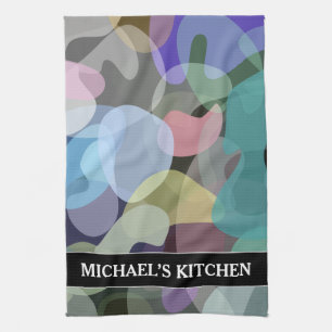 Abstraktes mehrfarbiges Blotchmuster + Individuell Geschirrtuch