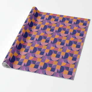 Abstraktes mehrfarbiges geometrisches Vintages Mus Geschenkpapier