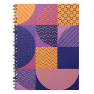 Abstraktes mehrfarbiges geometrisches Vintages Mus Notizblock