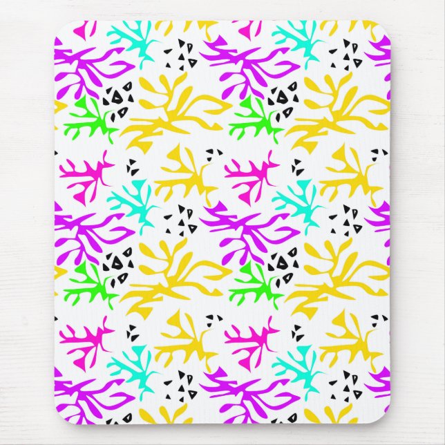 Abstraktes mehrfarbiges Neonmuster Mousepad (Vorne)