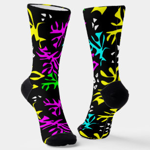 Abstraktes mehrfarbiges Neonmuster Socken