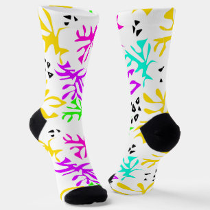 Abstraktes mehrfarbiges Neonmuster Socken