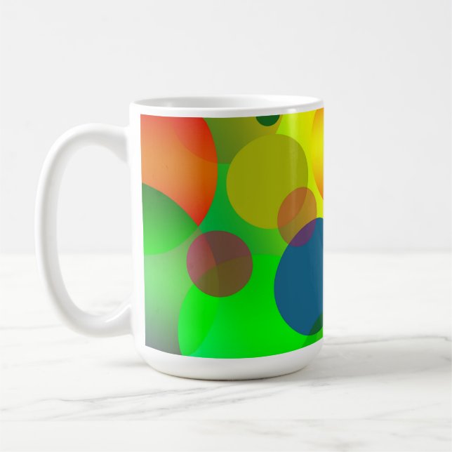 Abstraktes mehrfarbiges Schaltkreisdesign Kaffeetasse (Links)