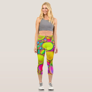 Abstraktes mehrfarbiges Splash-Design Capri Leggings