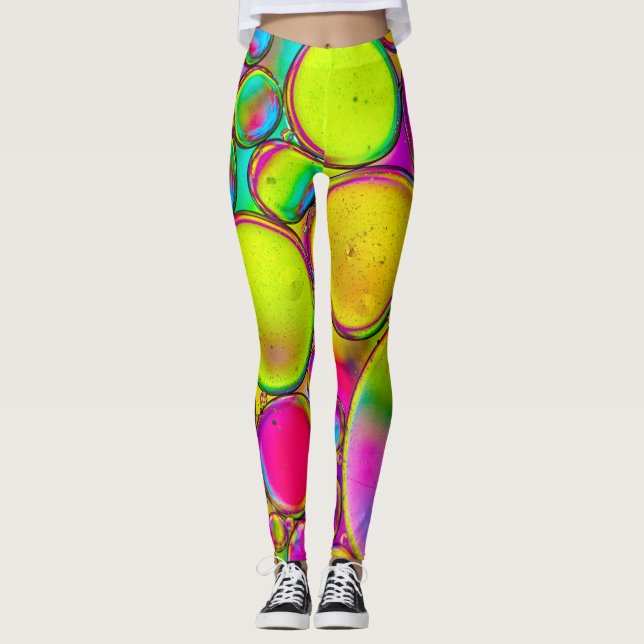 Abstraktes mehrfarbiges Splash-Design Leggings (Vorderseite)