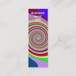 Abstraktes mehrfarbiges Swirl Lesezeichen Business Mini Visitenkarte
