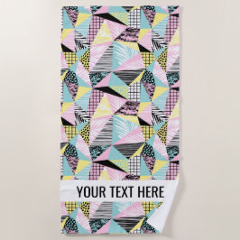 Abstraktes Memphis Muster individuelles Texttücher Strandtuch