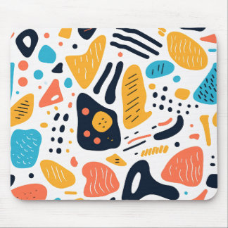 Abstraktes Memphis-Stil-Organische-Formen-Muster Mousepad