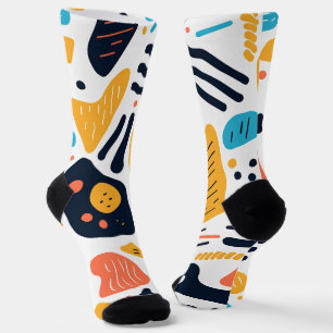 Abstraktes Memphis-Stil-Organische-Formen-Muster Socken