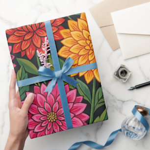 Abstraktes mexikanisches Dahlien-Schmetterling-Wra Geschenkpapier