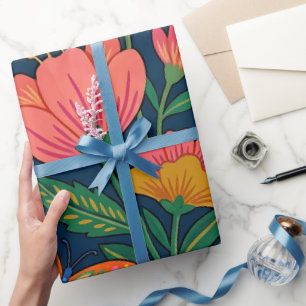 Abstraktes mexikanisches Volkswildblumen-Geschenkp Geschenkpapier