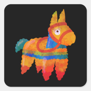 Abstraktes Mexiko Inspiriert Pinata Design Quadratischer Aufkleber