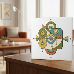 Abstraktes Mid-Century-Modern-Motiv #1 ID1224 Fliese