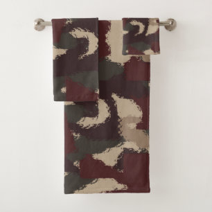 Abstraktes militärisches Muster Badhandtuch Set