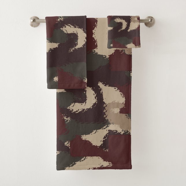 Abstraktes militärisches Muster Badhandtuch Set (Insitu)