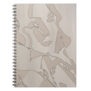 Abstraktes Minimal Line Art Notebook Notizblock