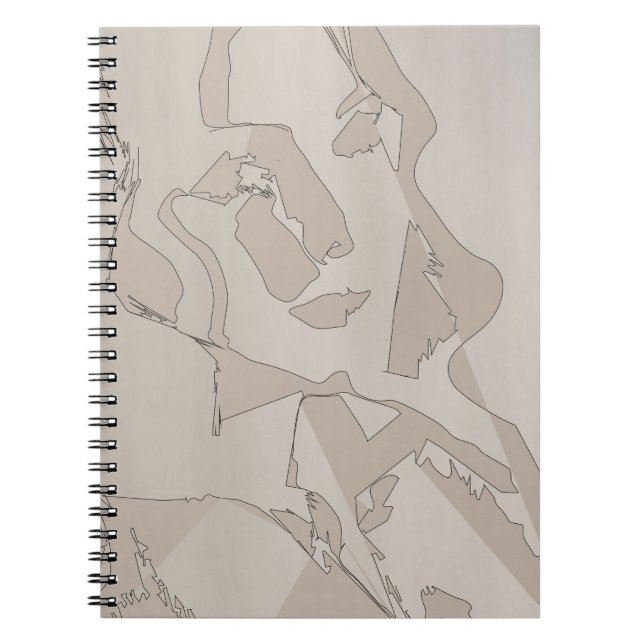 Abstraktes Minimal Line Art Notebook Notizblock (Vorderseite)