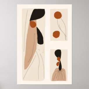 Abstraktes minimalistisches Frau-Wandkunst-Set   M Poster