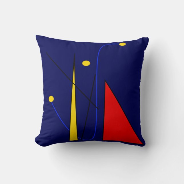 Abstraktes Miro Inspiriertes Dekorationskissen Kissen (Vorderseite)