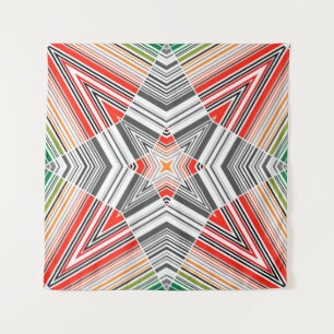 Abstraktes, mit Zierleisten ausgekleidetes, gestre Wandteppich